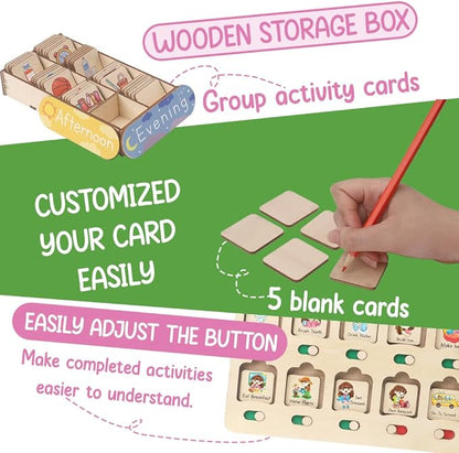 Chore Chart for Kids with Reward System, Routine Chart for Kids Personalized, Morning Bedtime Routine Chart for Toddlers Ages 2-4, Daily Kids Schedule Board for Home