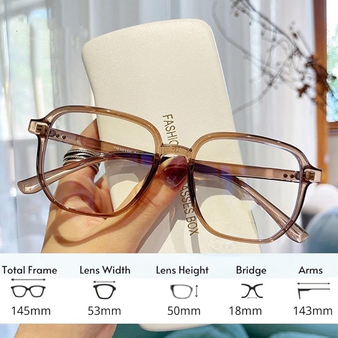 Blue Light Blocking Glasses Reading Glasses for Women Men Square Nerd Eyeglasses Frame Lightweight Reduce Eye Strain