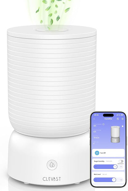 CLEVAST Smart Humidifiers for Bedroom - 1 Gal/4L Cool Mist Top Fill Humidifier with Essential Oil Diffuser, Quiet Operation for Baby Nursery, Home, Office, Room, Works with Alexa/Google Assistant