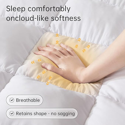 SAPHREAS 3 Inch Memory Foam Mattress Topper King Size with 8-20 inches Stretchable Pockets, Soft Pillow Top Mattress Pad for Back Pain Relief with Breathable Air Mesh Sides