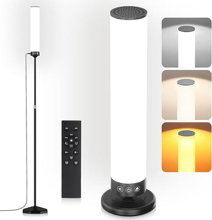 Light Therapy Lamp 10,000 Lux Happy Therapy Light with Remote, 2-in-1 Pedestal to Tabletop Lighting, Full Spectrum Daylight Lamp with Adjustable Color/Brightness/Timer, Memory Function, 24W
