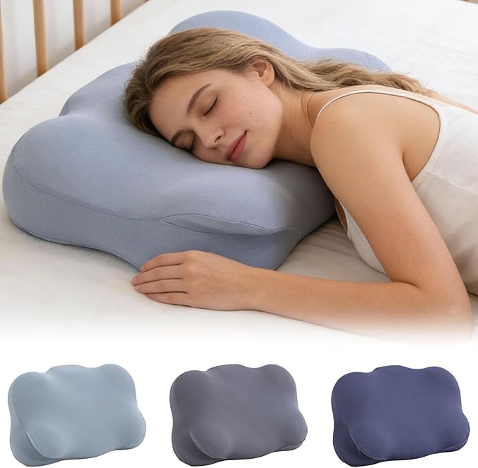 Cloud Pillow - Ergonomic Memory Foam Pillows, Ergonomic Memory Sleep Cloud Pillows for Sleeping, Side Sleepers Pillows with Cooling Breathable Cover for Side, Back Sleepers (Dark Gray)