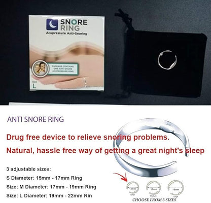 Anti Snore Ring Acupressure Natural Treatment Against Snoring Stopper Device Finger Ring Sleep Health Care (Small)