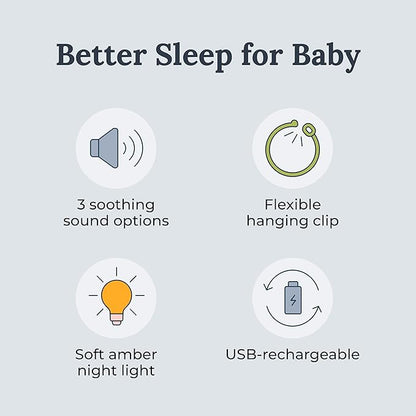 Yogasleep Hushh Portable White Noise Sound Machine for Baby, 3 Soothing Natural Sounds with Volume Control, Compact Size, Noise Canceling for Sleep Aid, Office Privacy, & Meditation, Registry Gift