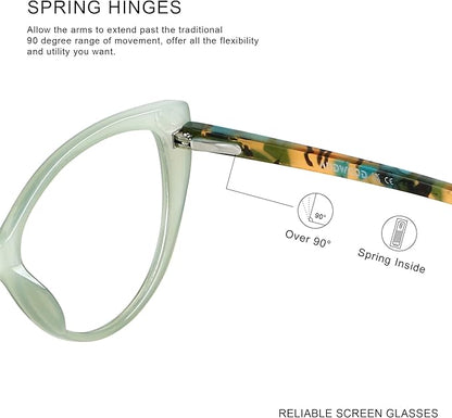 ANDWOOD Blue Light Blocking Glasses Women Bluelight Blocker Computer Cateye Clear Cat Eye Eyeglasses Frame AR003