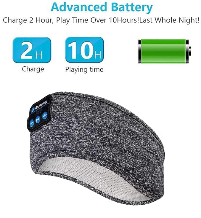 Wireless Bluetooth Sports Headband Headphones Ultra-Thin HD Stereo Perfect for Sleeping,Workout,Jogging,Yoga,Insomnia, Air Travel, Meditation Gray