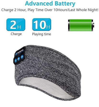 Wireless Bluetooth Sports Headband Headphones Ultra-Thin HD Stereo Perfect for Sleeping,Workout,Jogging,Yoga,Insomnia, Air Travel, Meditation Gray