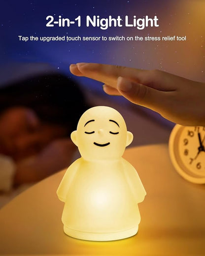 Set of 2 Mindfulness Meditation Anxiety & Stress Relief Tool, Relaxing Items for Adults Kids, Upgraded 2 in 1 Touch Breathing Night Light