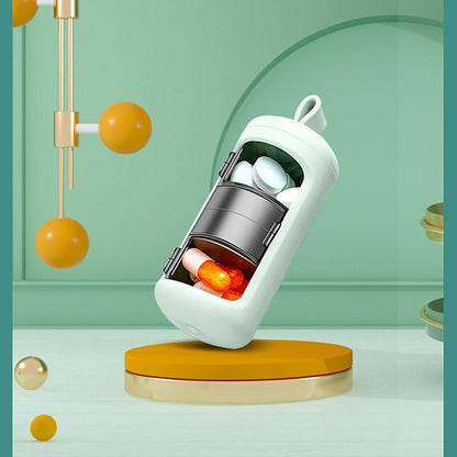 Portable Pill Box, Protect from Light Pill Dispenser Reminder Adjustable Medicine Outlet for Travel Office