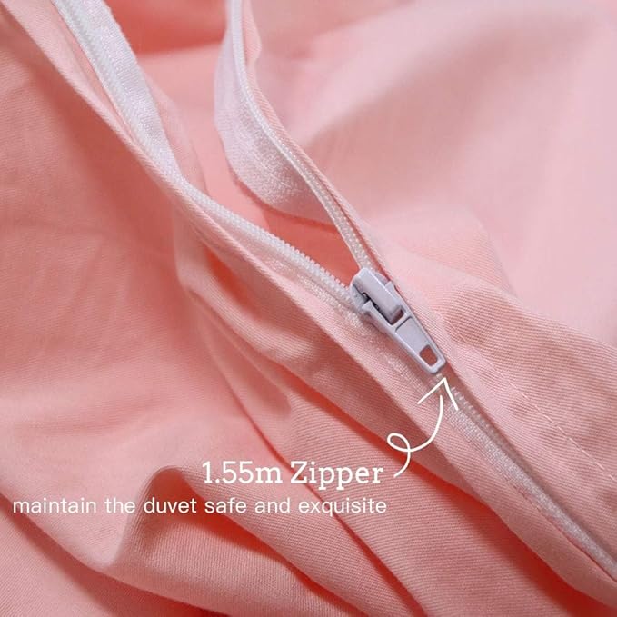 ZonLi Duvet Cover for Weighted Blanket (Light Pink, 48" x 72"), Breathable Soft Duvet Cover Queen Size Removable Cooling Comforter Cover for All Season