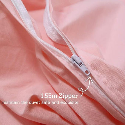 ZonLi Duvet Cover for Weighted Blanket (Light Pink, 48" x 72"), Breathable Soft Duvet Cover Queen Size Removable Cooling Comforter Cover for All Season