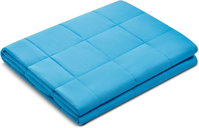 TONGDADA Kids Weighted Blanket | 40''x60'',10lbs | for Child Between 80-125 lbs | Premium Cotton Material with Glass Beads | Teal