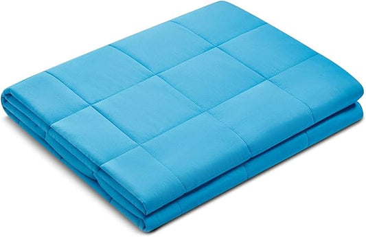 TONGDADA Kids Weighted Blanket | 40''x60'',10lbs | for Child Between 80-125 lbs | Premium Cotton Material with Glass Beads | Teal