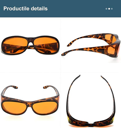 BLUELESS Fitover Blue Light Blocking Computer Glasses with Orange Tinted Sleep Glasses, Tortoise