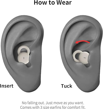 Smallest Invisible Sleep Earbuds, Comfortable Noise Blocking Wireless Headphones, Flat Bluetooth Ear Buds for Side Sleepers, Zero Pressure, No Lights/Alerts, Tiny Hidden Buds for Sleeping Sports