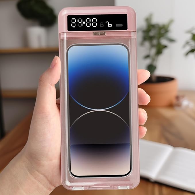 Cell Phone Lock Box – PVC 21.5x9.3x2.5cm | Phone Jail Timed Lock Box With Digital Timer, Unlock And Type-C Cable | Time Locsk Boxs For Phones, Snacks, Remote Control And Daily Device Control