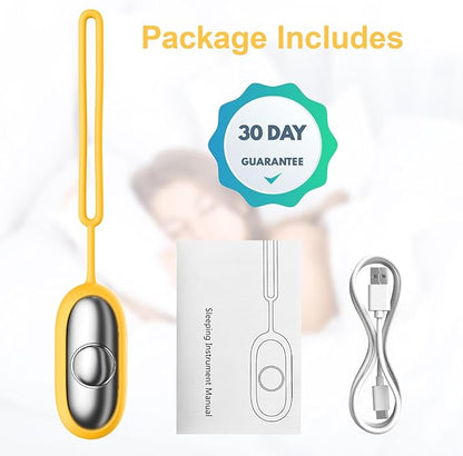 Sleep Aid Device, Micro-Current Sleep Instrument Anxiety Device, Portable Rechargeable Sleep Aid for Anxiety and Insomnia (Yellow)