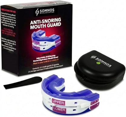 Somnos Anti Snore Mouthguard - Adjustable Sleep Mouth Guard for Snoring - Lightweight, Comfortable, and Effective for Reducing Snoring - Better Sleep Starts Here™ - Large Size …