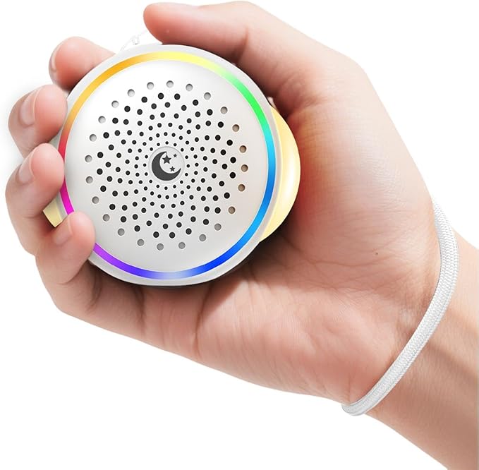 Portable White Noise Machine, Rechargeable Sound Machine for Sleep, 27 Soothing Sounds, Night Light, 24H Playtime, Compact Travel Sleep Soother for Baby Adults, Home Office Nursery