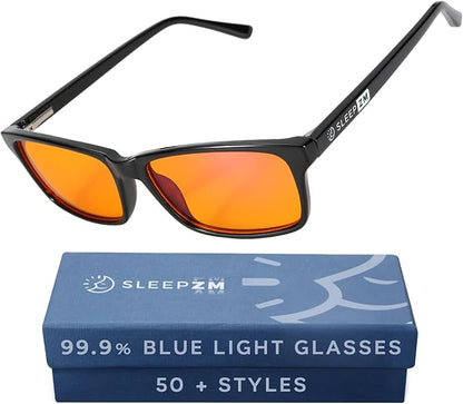 100% Blue Light Blocking Glasses - Better Sleep Anti Eye Strain Protection - Computer Gaming Women Men