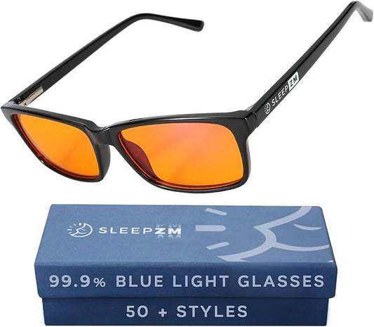 100% Blue Light Blocking Glasses - Better Sleep Anti Eye Strain Protection - Computer Gaming Women Men