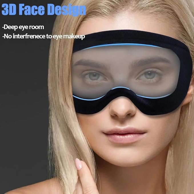 3D Sleep Mask for Men & Women – 100% Blackout Light, Soft & Smooth Eye Mask for Travel, Relaxation & Deep Sleeping, Breathable Comfort