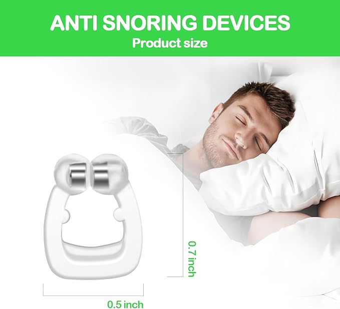 9 Pack Anti Snoring Devices, Magnetic Anti Snoring Nose Clip with Adjustable Magnet, Silicone Stop Snoring Nose Clip, Snore Stopper Solution for Comfortable & Quieter Sleep, Reusable for Men and Women