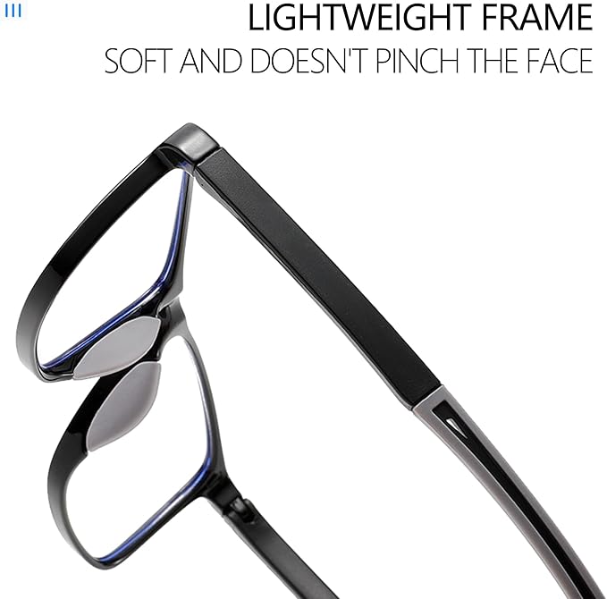 Reading Glasses for Men Sporty Design TR90 Blue Light Blocking Reader Comfortable and Flexible Lightweight HHLD +3.5