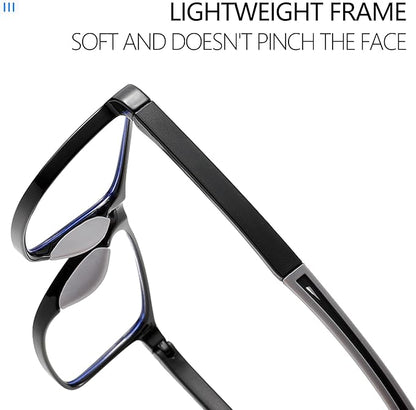 Reading Glasses for Men Sporty Design TR90 Blue Light Blocking Reader Comfortable and Flexible Lightweight HHLD +2.0