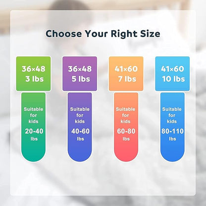 MAXTID Kids Weighted Blanket Reversible Heavy Blankets Hush Warmed Blanket Gifts for Kids Boy 2lbs(Grey 36”x48”)