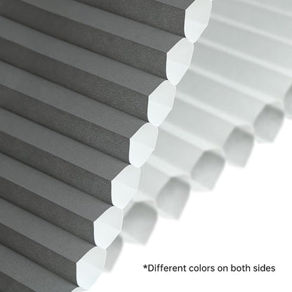 Motorized Cellular Shades with Remote, Light Filtering Smart Cellular Shades Compatible with Alexa, Honeycomb Window Blinds for Bedroom Home Office, Custom Size, Half Shading Grey