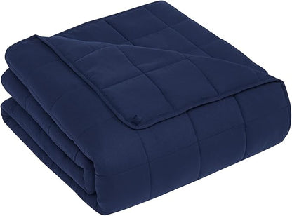 CuteKing Weighted Blanket for Adults (25lbs, 88"x104", Navy Blue) Heavy Blanket for 240-260lbs, Weighted Blanket for Cooling & Heating with Premium Glass Beads, Thick Blanket for Adult All-S