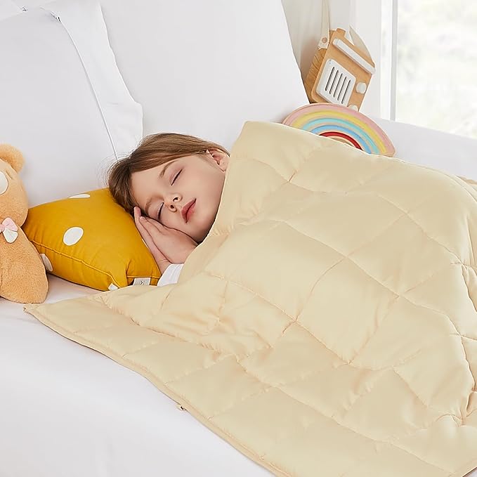 HOSUKKO Weighted Blanket - 5 lbs Ivory Heavy Blanket - Breathable Blanket(36 * 48 inches, 5 lbs)