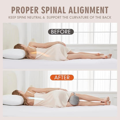 Knee Pillow for Side Sleepers Sciatica Pain Relief - Memory Foam Support Pillows Between Legs with Non-Slip Strap, Spine Alignment for Pregnancy, Hip, Knee, Back Pain
