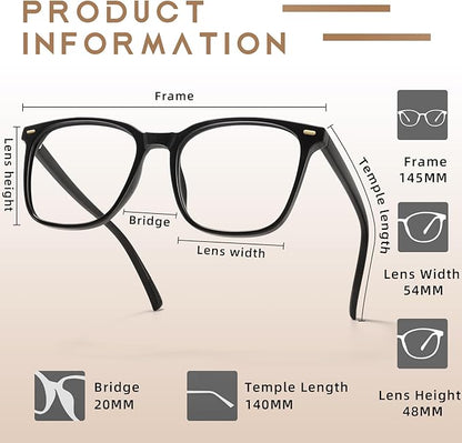 Oversized Square Blue Light Blocking Glasses for Women Men, Anti-Fatigue Computer Monitor Glasses Reduce Eye Strain