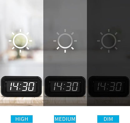 KWANWA Kids Alarm Clock, White LED, Battery, Auto-Night Mode, 12Hr/24Hr, Small, Travel, Bedside, Wall-Mount/Table-top, Easy to Read