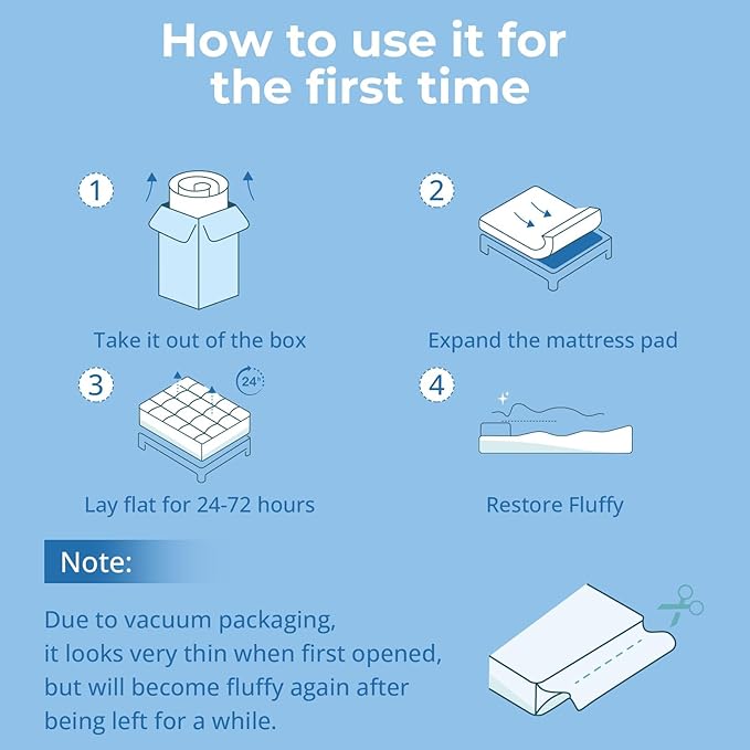 YUGYVOB King Mattress Topper - 800GSM Extra Thick Cooling & Breathable Mattress Pad with Deep Pocket 8"-21" & Soft Down Alternative Filling, White