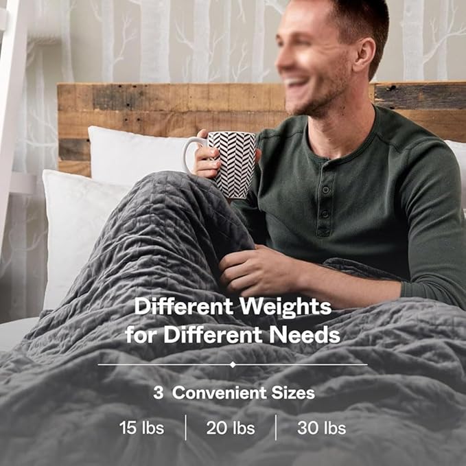 Weighted Blanket for Adults, Single Double Heavy Blanket with Lambswool Premium Glass Bead All-Season Even Weight Distribution Navy Blue 90"x90" 35 lbs
