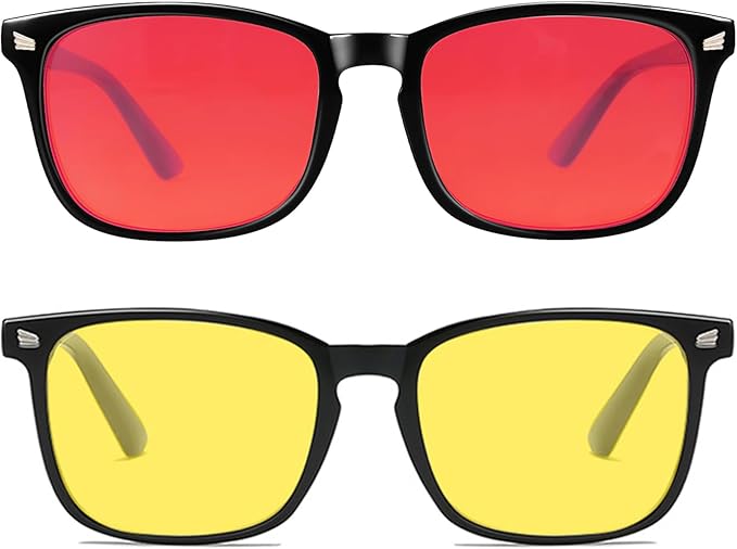 Blue Light Blocking Glasses for Gaming Sleep&Computer–99.9% Filter Red/Amber Lens Anti Glare UV400 for Men Women