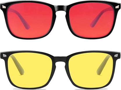 Blue Light Blocking Glasses for Gaming Sleep&Computer–99.9% Filter Red/Amber Lens Anti Glare UV400 for Men Women