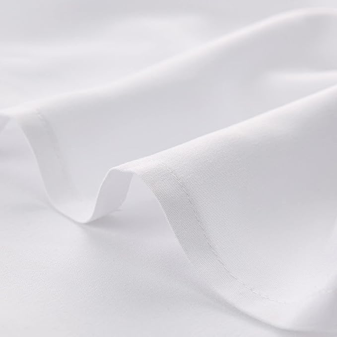 4 Piece Bed Sheet Set (Queen,White) 1 Flat Sheet,1 Fitted Sheet and 2 Pillow Cases,Brushed Microfiber Luxury Bedding with Deep Pockets