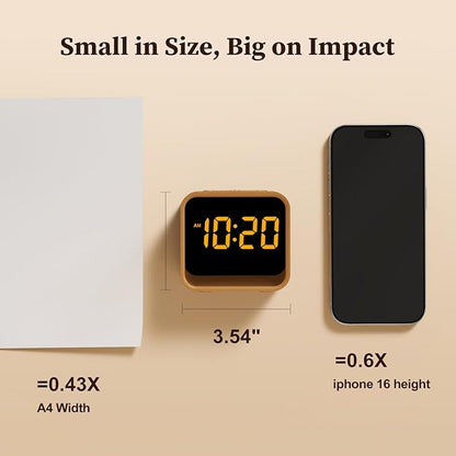 Housbay Wooden Sound Machine Alarm Clock for Bedrooms - Gentle Wake-Up with Birdsong, White Noise for Sleeping, Small Digital Clock for Phone-Free Routine