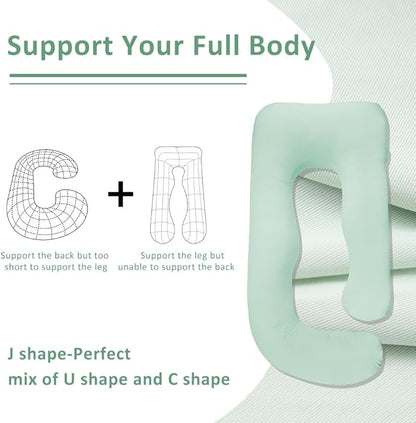 Chilling Home Pregnancy Pillow, Cooling Pregnancy Pillows for Sleeping,Full Body Pillow for Adult,Maternity Pillow for Pregnant Women 63 inch, Pregnancy Must Have with Removable Cover, Mint Green
