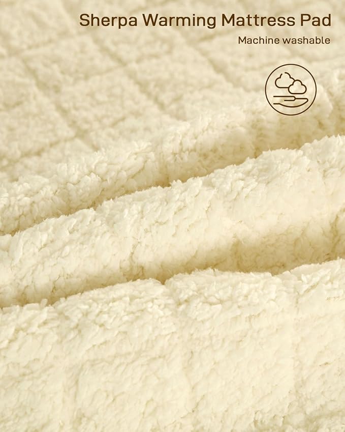 Heated Mattress Pad King Size - Electric Mattress Pad with Dual Control, Soft Blanket, Bed Warmer Heater Sheets, 8 Heating Settings,1/2/10 Hours Auto Shut Off, 78" x 80" Ellipse White