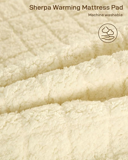 Heated Mattress Pad King Size - Electric Mattress Pad with Dual Control, Soft Blanket, Bed Warmer Heater Sheets, 8 Heating Settings,1/2/10 Hours Auto Shut Off, 78" x 80" Ellipse White