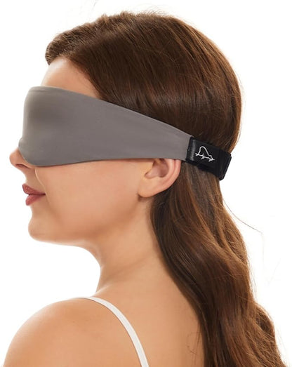 ALASKA BEAR Sleep Mask for Side Sleepers Patented Design, Cup-Shaped and Extra-Soft, 100 Blackout Eye Mask Shades Cover for Men and Women Home or Travel, Machine Washable, Dark Grey