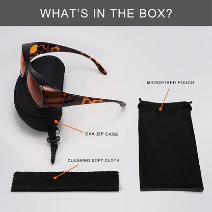 Eyekepper 100% Blue Reduction,Fitover Anti-Blue Blocking Computer Glasses with Extra Amber Lenses for Women, Tortoise