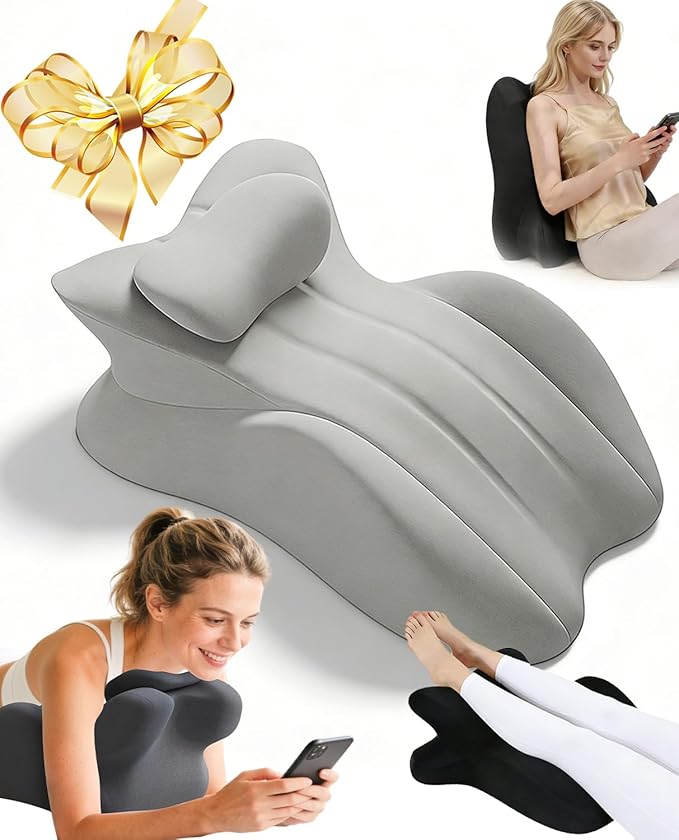 Moodie Pillow, Couples Pillow for Intimacy 27 Degree = Just The Right Lift, Ergonomic Memory Foam Intimacy Comfort Pillow Hip & Back Support, All Perfect Position Easily Postures Wedge Pillow (Gray)