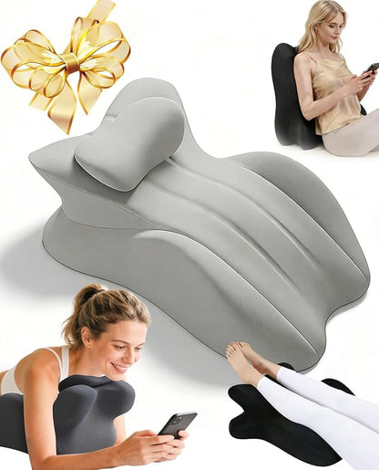 Moodie Pillow, Couples Pillow for Intimacy 27 Degree = Just The Right Lift, Ergonomic Memory Foam Intimacy Comfort Pillow Hip & Back Support, All Perfect Position Easily Postures Wedge Pillow (Gray)