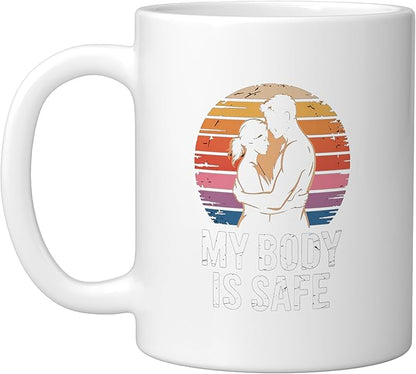 Breathing Relaxation Stress Relief Vagus Nerve Stimulation Ceramic Mug, White